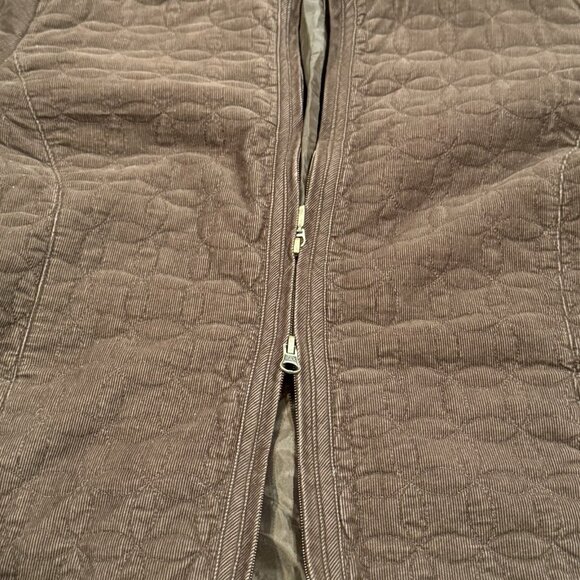 Y2K Unbranded Dark Chocolate Brown Quilted Corduroy Jacket Womens size Large - Picture 6 of 11